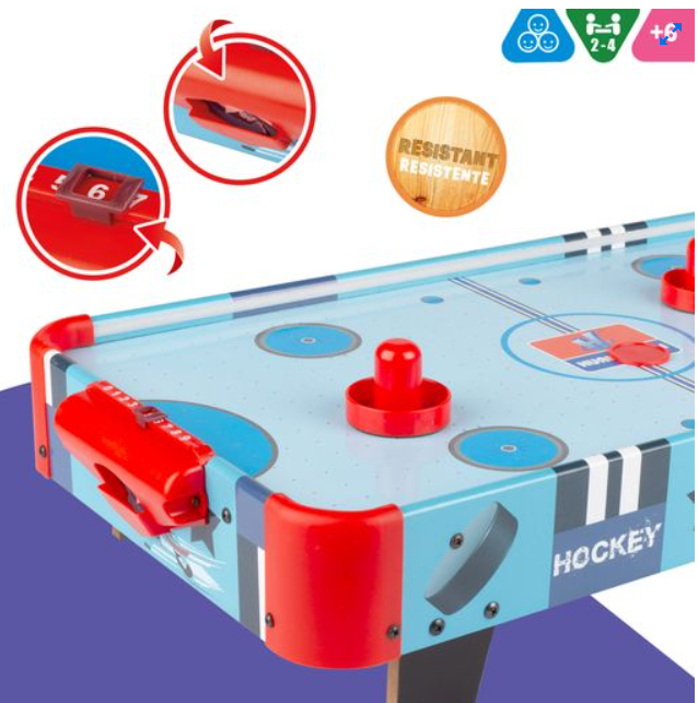 HOCKEY HIELO MADERA LUCES LED