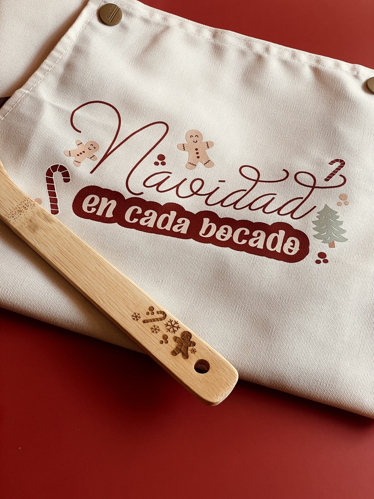 DELANTAL+CUCHARA NAVIDAD