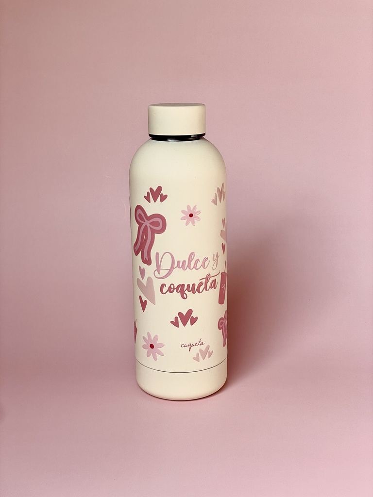 BOTELLA BEIGE DULCE Y COQUETA