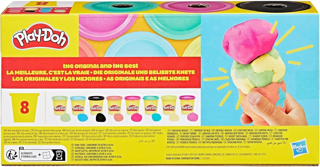 PLAYDOH PACK 8 BOTES COL.VIVOS