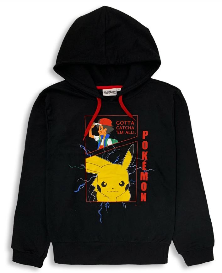 SUDADERA POKEMON NEGRA T.L