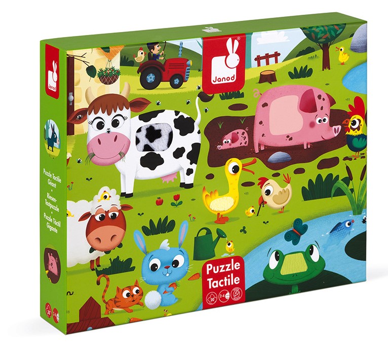 PUZZLE TACTIL ANIMALES GRANJA