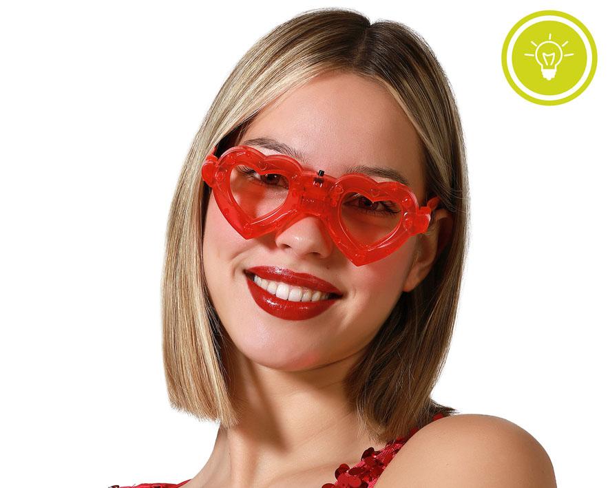 GAFAS CORAZONES LUZ ROJA