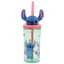VASO C/PAJITA STITCH 3D 360 ML.