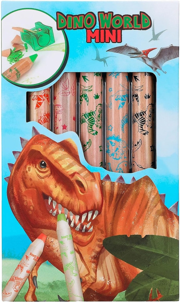 LAPICES COLORES C/SACAPUNTAS DINO WORLD