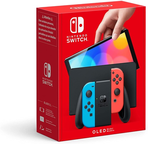 [27345344] SWITCH OLED AZUL Y ROJO NEON