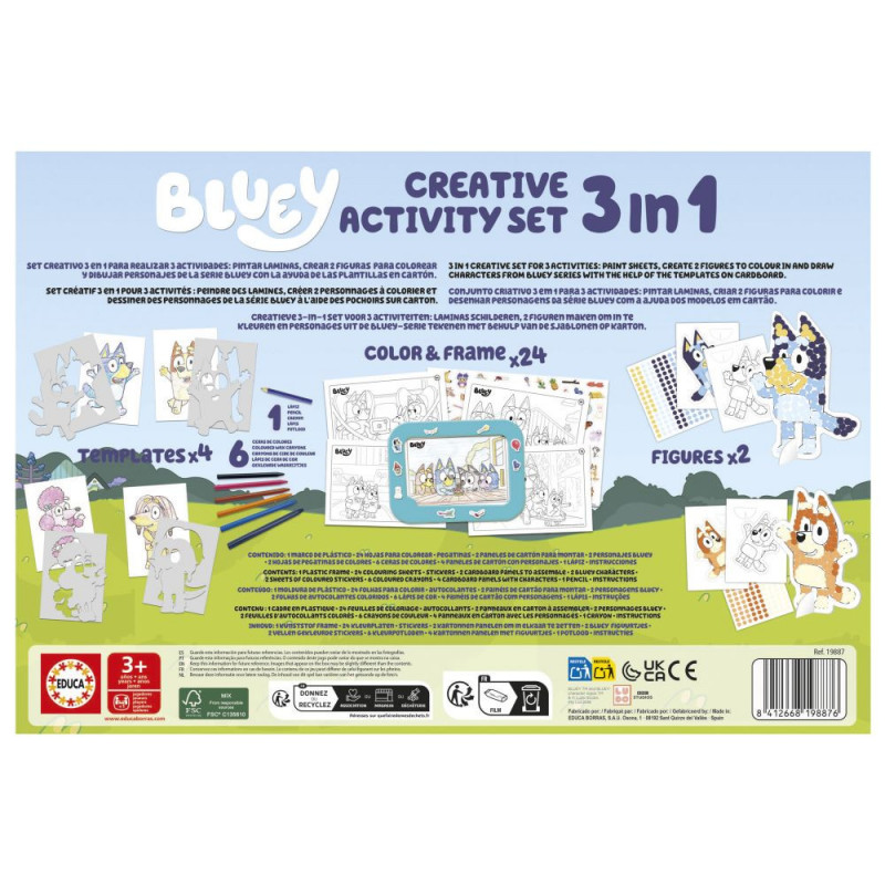 SET CREATIVO 3 EN 1 FRAME BLUEY