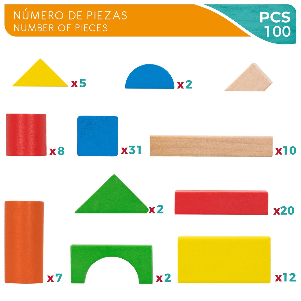 BLOQUES MADERA WOOMAX 100 P.