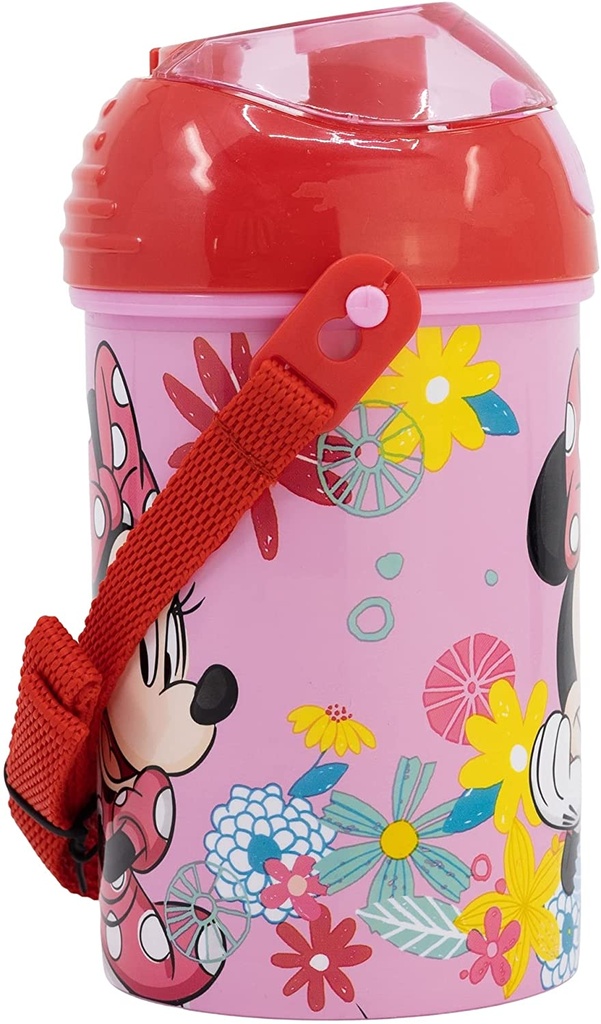 BOTELLA MINNIE C/CORREA 450 ML.