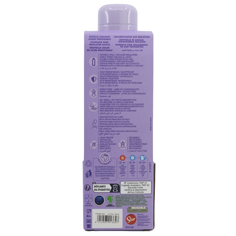 BOTELLA TERMO STITCH INOX.515ML.
