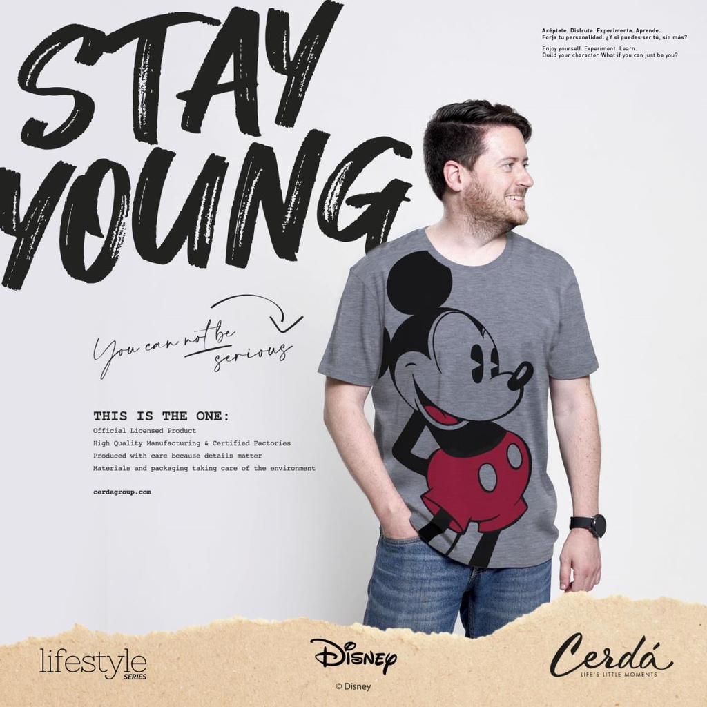 CAMISETA MICKEY GRIS T.M