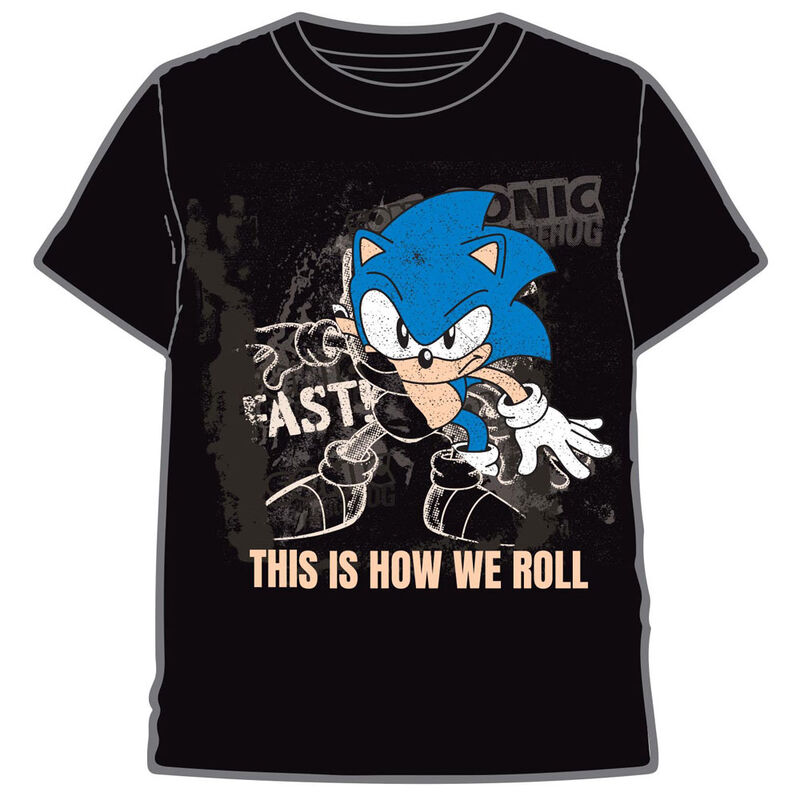 CAMISETA SONIC ROLL NEGRA T.M