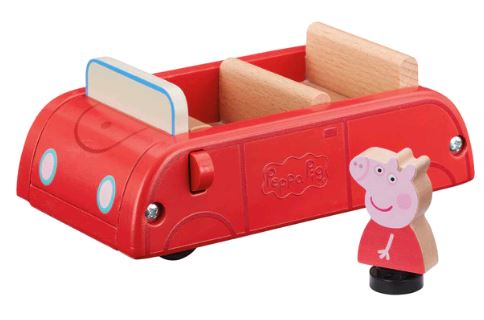 COCHE DE MADERA PEPPA PIG