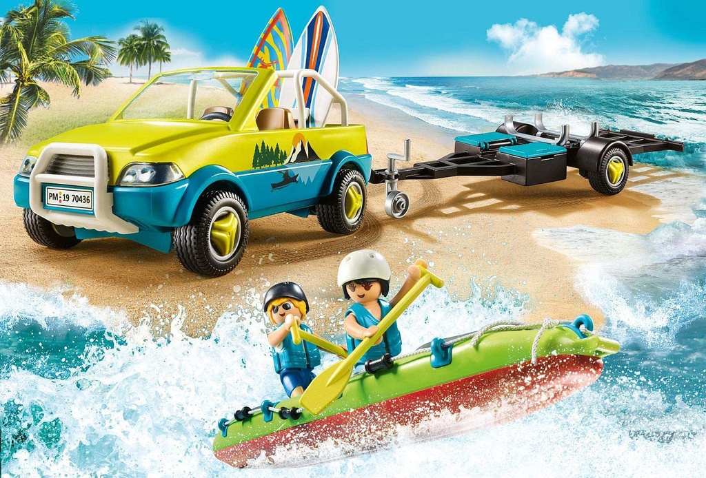 COCHE DE PLAYA CON CANOA