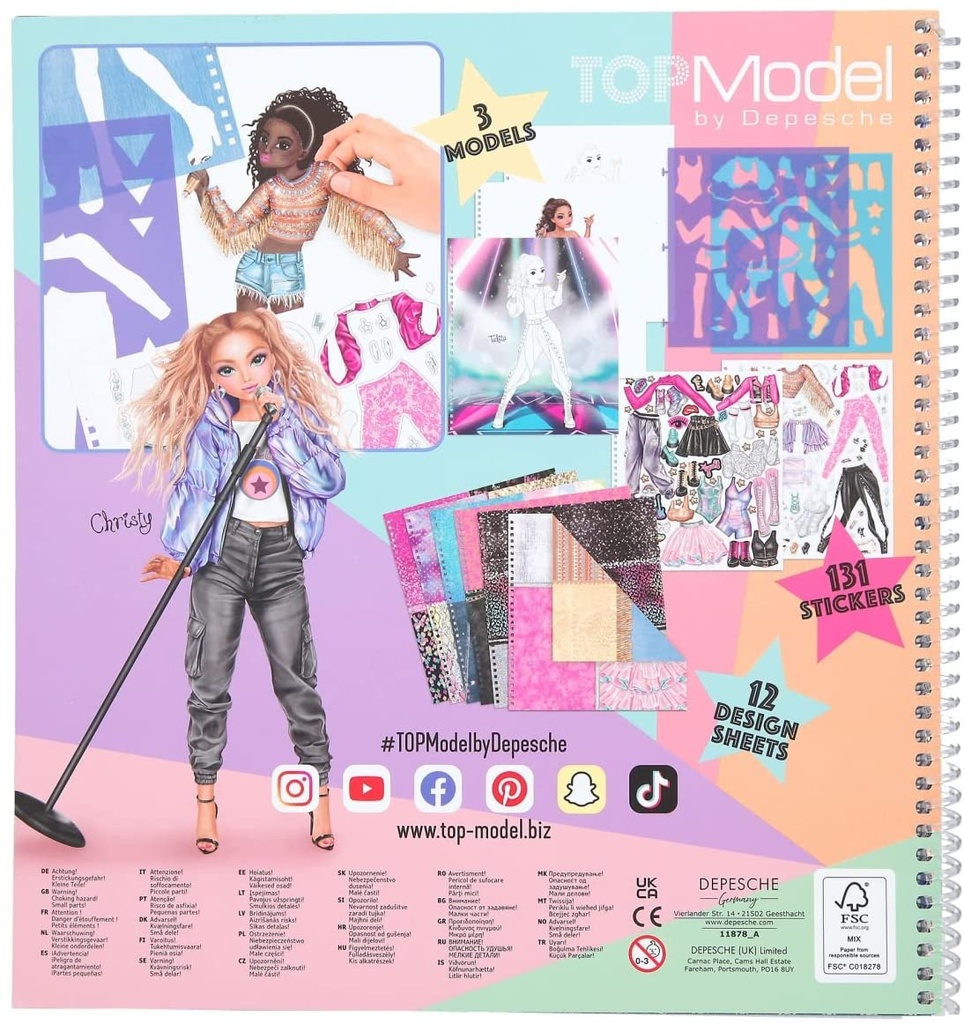 CUADERNO COLOREAR POPSTAR TOP MODEL