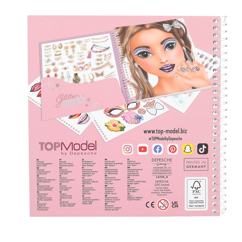 CUADERNO MAQUILLAJE GLITTER QUEEN TOP MODEL