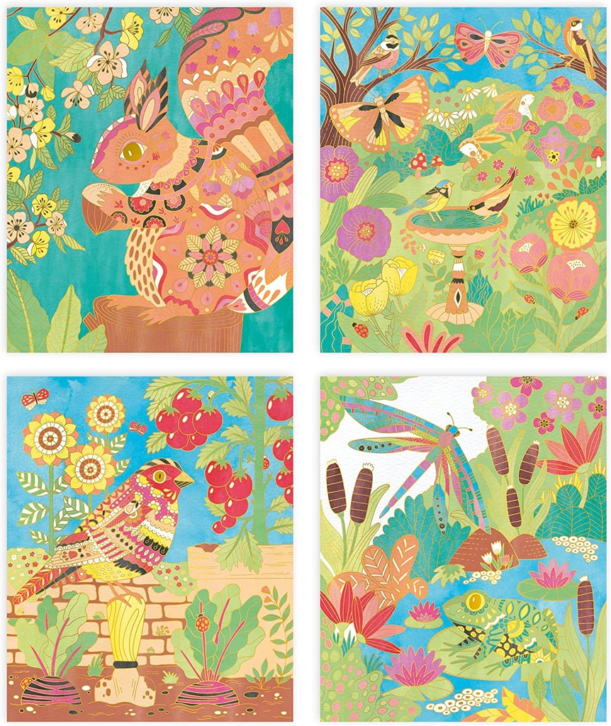 CUADROS DORADOS ACUAR.JARDIN