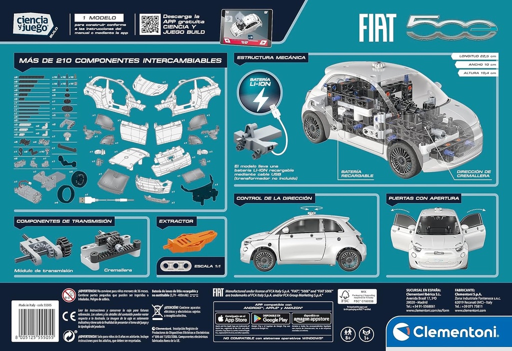FIAT 500 ELECTRICO JUEGO CONST.