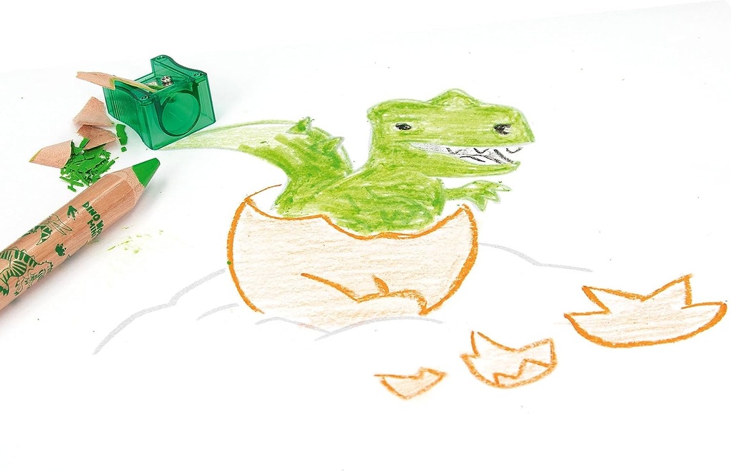 LAPICES COLORES C/SACAPUNTAS DINO WORLD