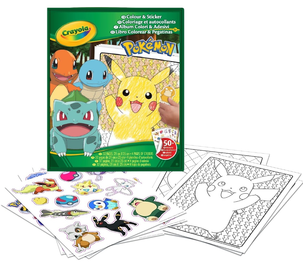LIBRO COLOR.+STICKERS POKEMON