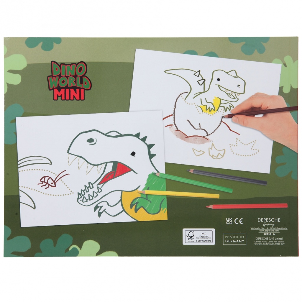 LIBRO COLOREAR PUNTO A PUNTO DINO WORLD