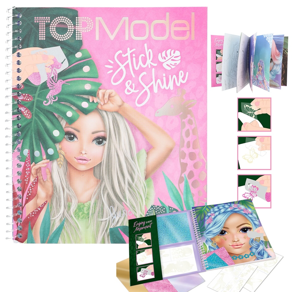 LIBRO COLOREAR STICK & SHINE TOP MODEL