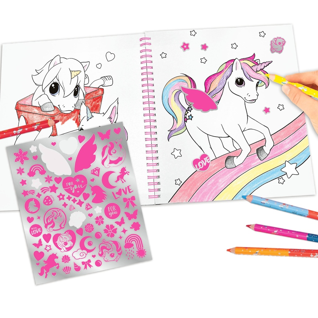 LIBRO COLOREAR UNICORNIO Y LENTEJUELAS YLVI