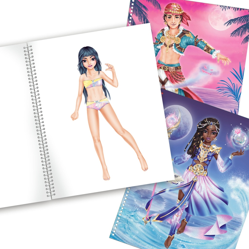 LIBRO COLOREAR Y PEGATINAS TOP MODEL