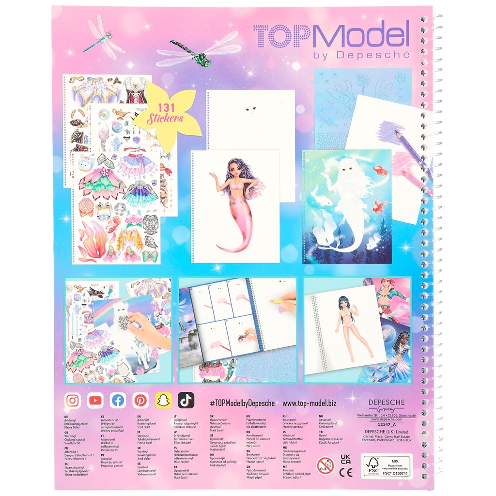 LIBRO COLOREAR Y PEGATINAS TOP MODEL