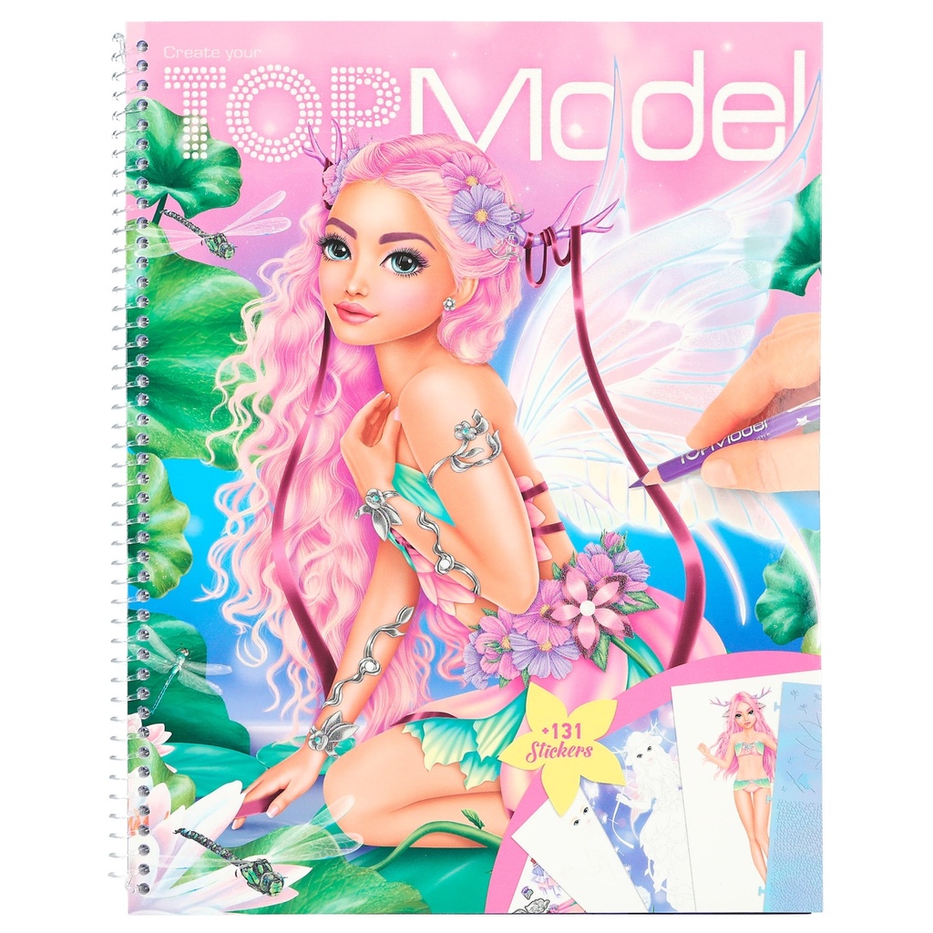 LIBRO COLOREAR Y PEGATINAS TOP MODEL