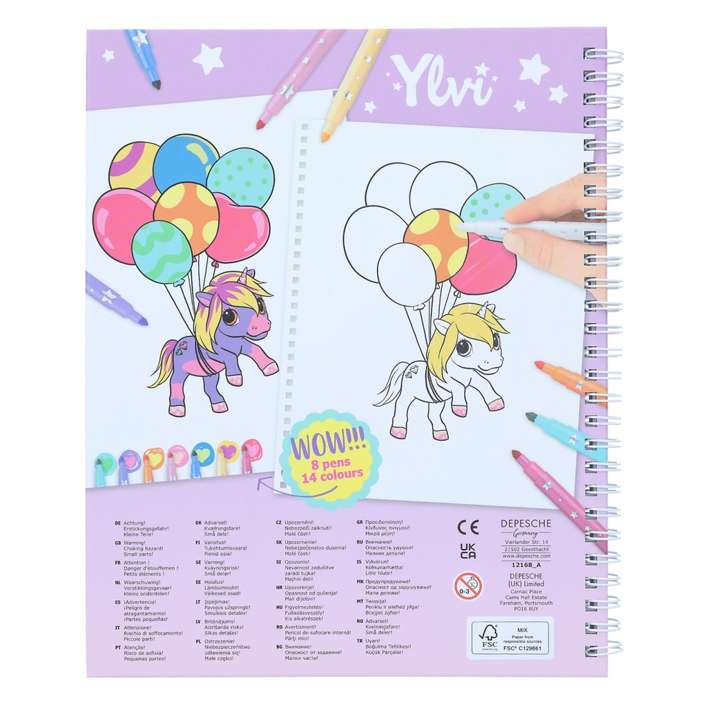 LIBRO COLOREAR+SET COLORES YLVI