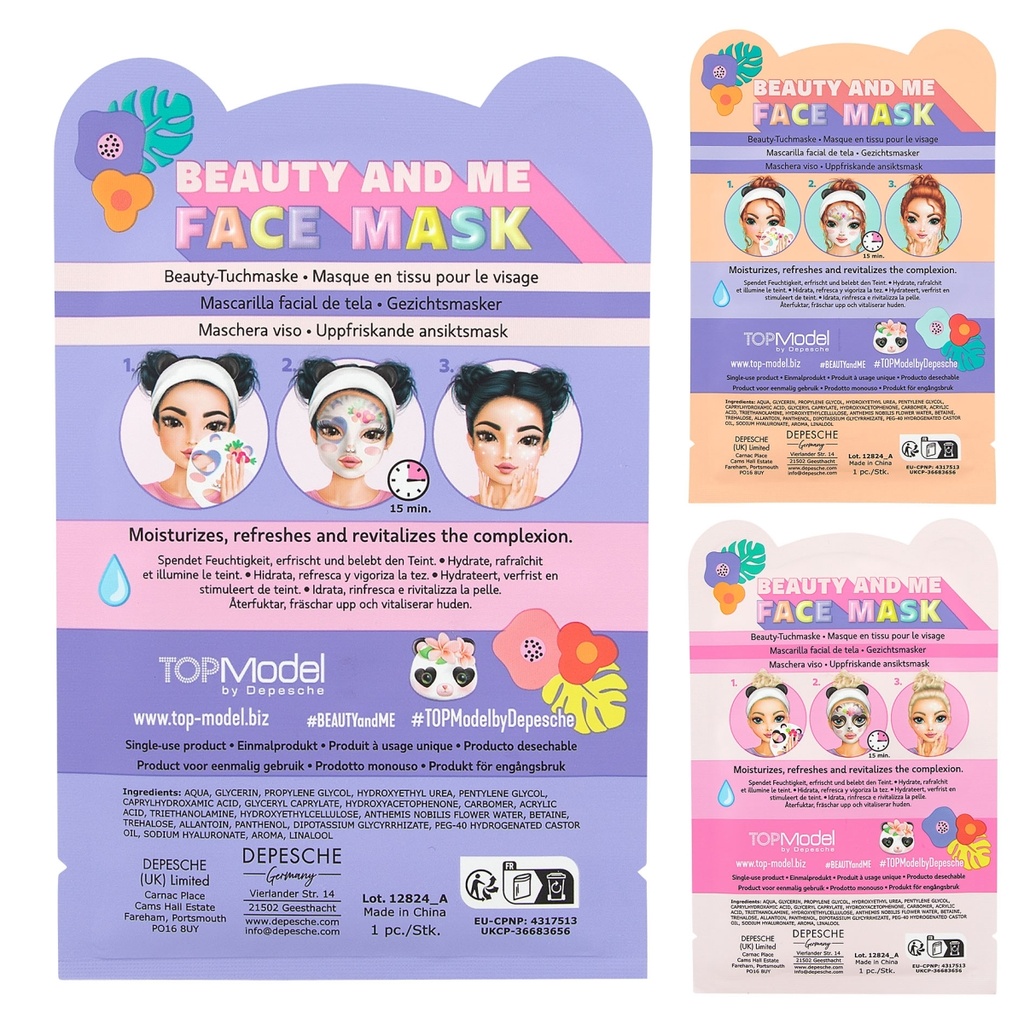 MASCARILLA FACIAL ANIMAL BEAUTY & ME TOP MODEL