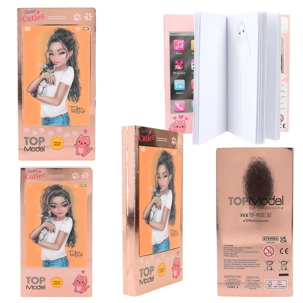 MINI LIBRO COLOREAR C/MUSICA TOP MODEL