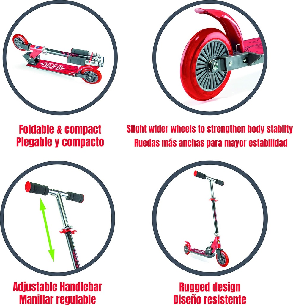 PATINETE PLEGABLE ROJO