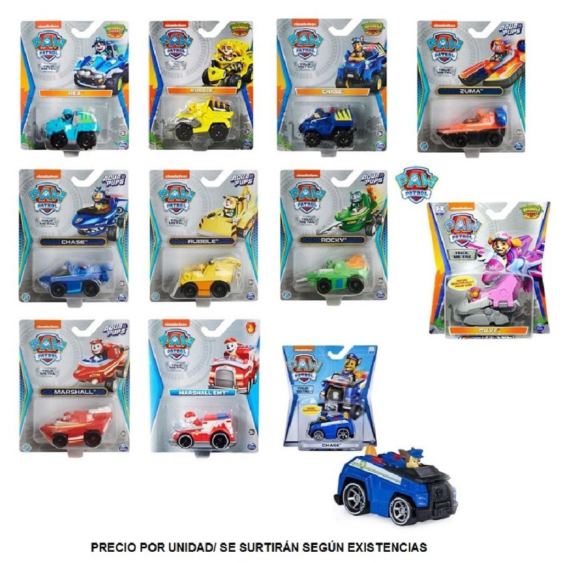 PAW PATROL METAL VEHICULO SURT.