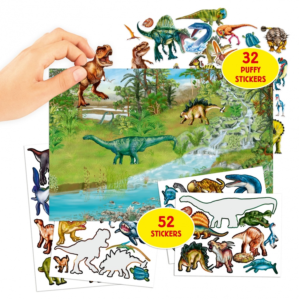 PEGATINAS C/RELIEVE DINO WORLD