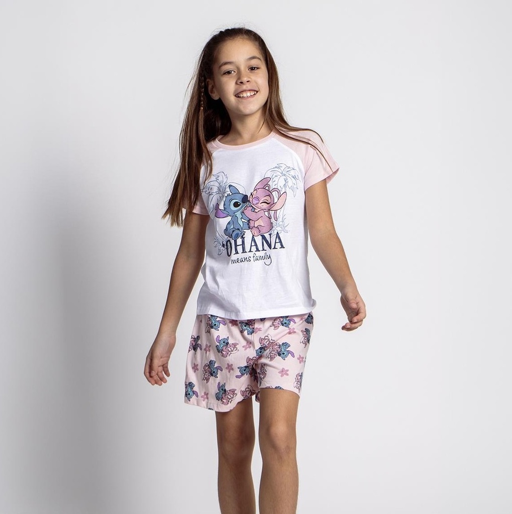 PIJAMA M/C.STITCH ROSA T.14