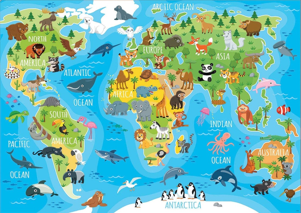 PUZ. 150 MAPAMUNDI ANIMALES