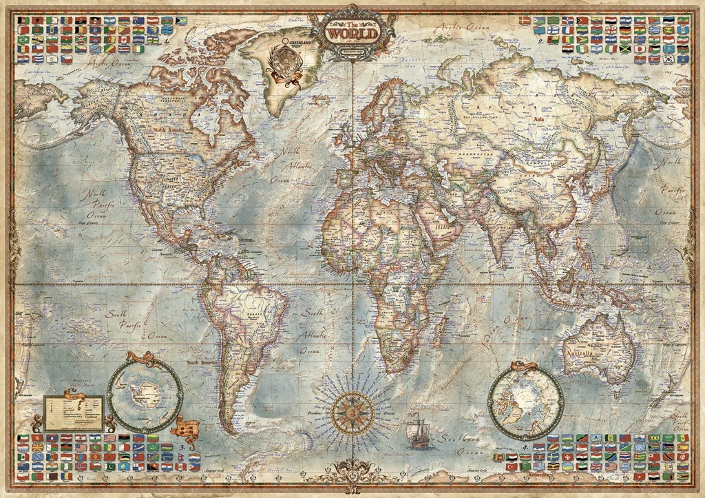 PUZ.1500 MUNDO, MAPA POLITICO