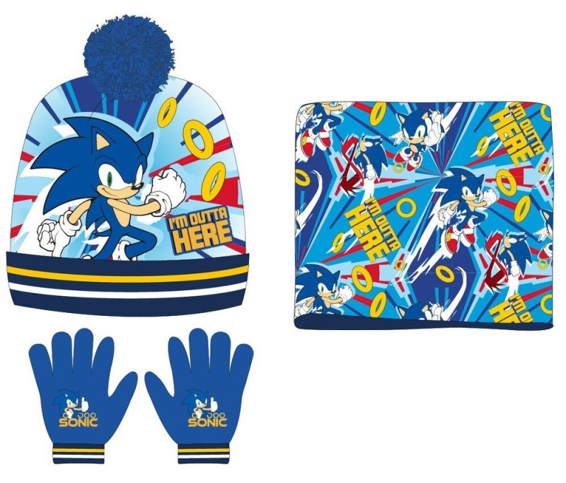 SET GORRO+BUFF+GUANTES SONIC