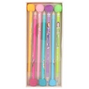 SET LAPICES COLORES POMPON TOP MODEL