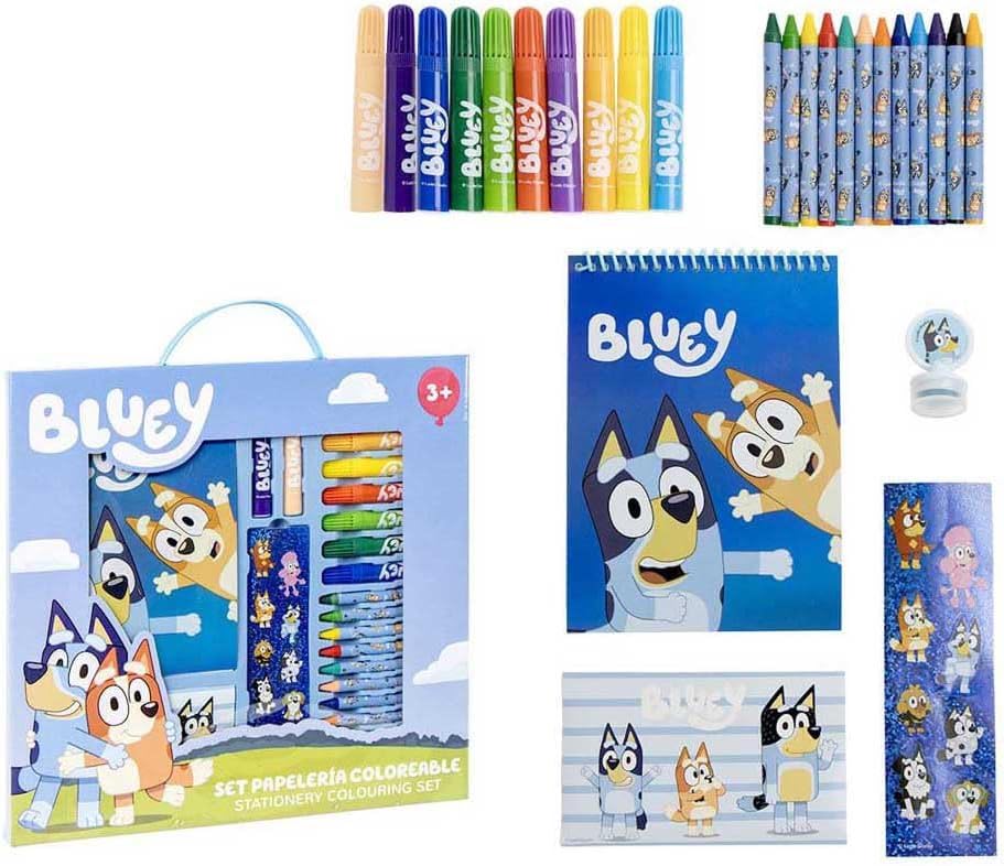 SET PAPELERIA BLUEY COLOREABLE
