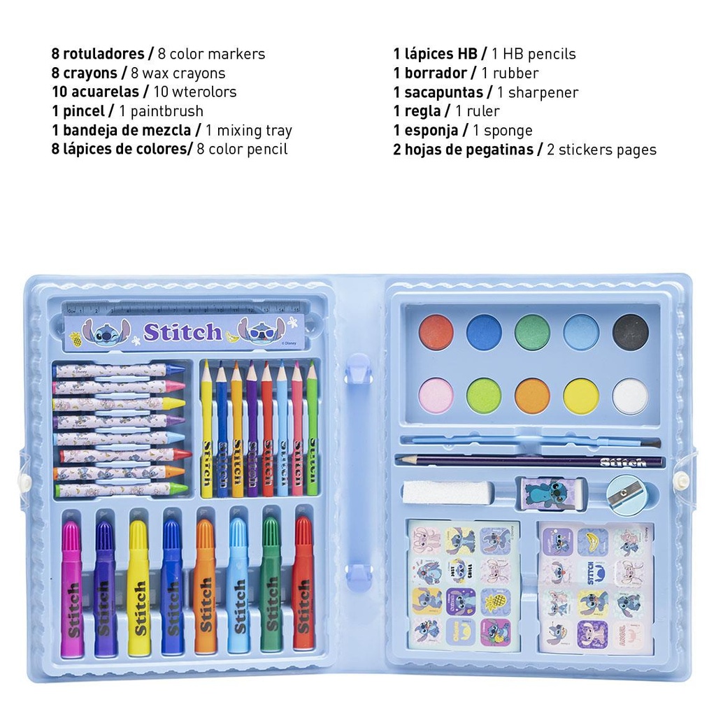 SET PAPELERIA STITCH COLOREABLE