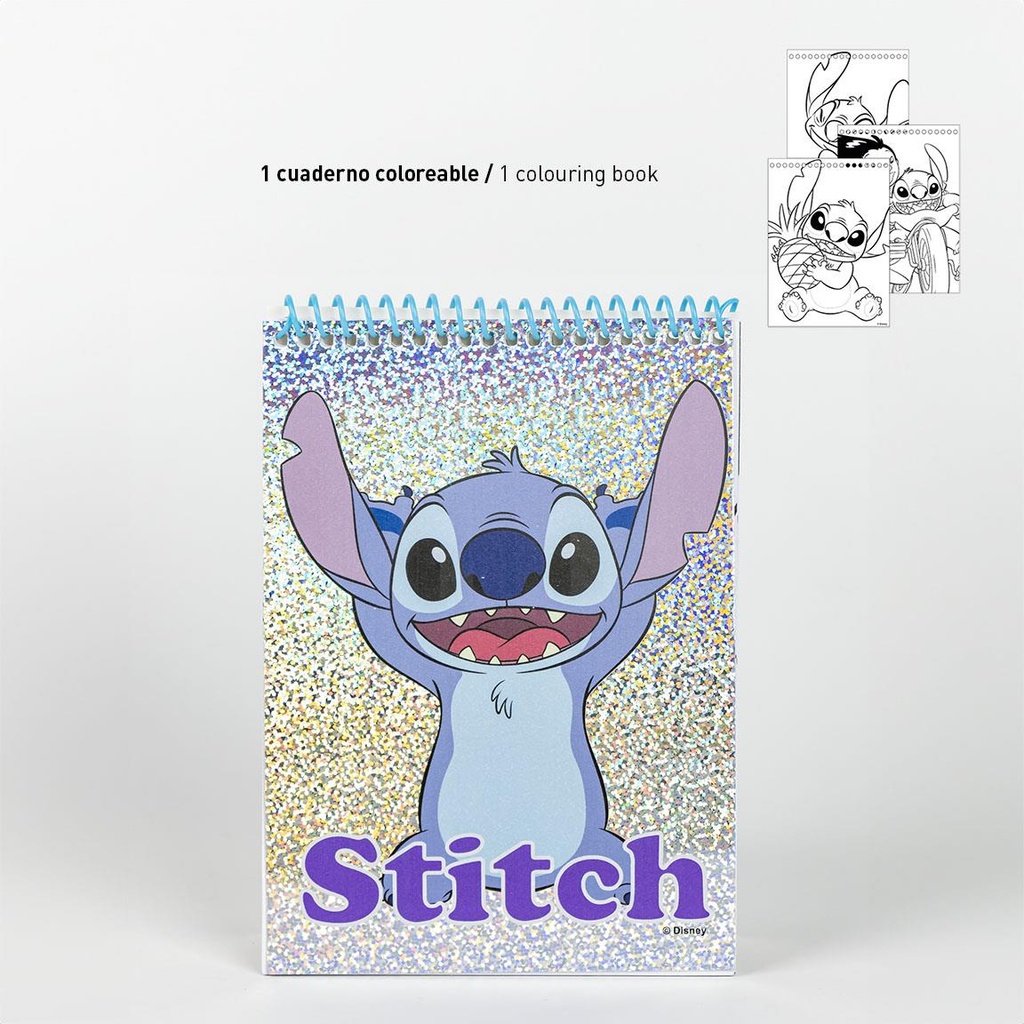 SET PAPELERIA STITCH COLOREABLE