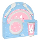 SET PLATOS,CUBIERTOS,VASO BUNNY