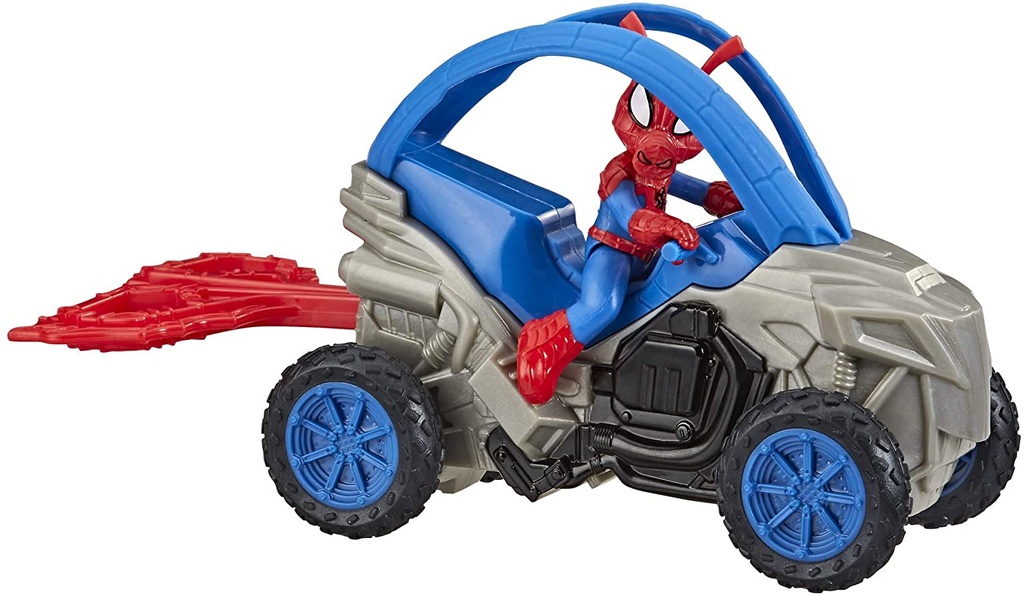 SPIDERMAN+VEHICULO AZUL 15 CM.