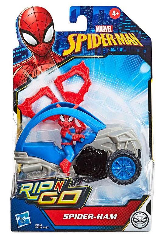 SPIDERMAN+VEHICULO AZUL 15 CM.
