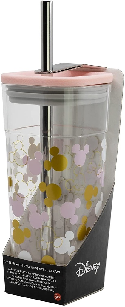 VASO C/PAJITA MICKEY 540 ML.