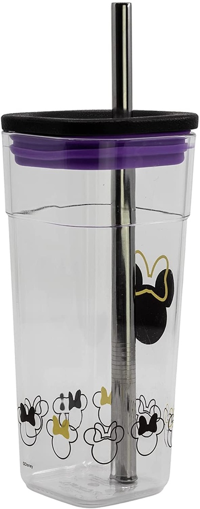 VASO C/PAJITA MINNIE 540 ML.