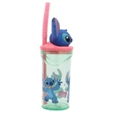 VASO C/PAJITA STITCH 3D 360 ML.